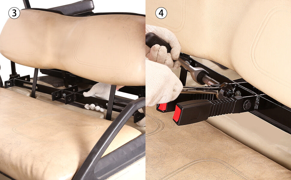  10L0L 42 Golf Cart Seat Belts Kit with Bracket 35 x 6.9  Universal Fits 2 Passenger EZGO TXT Yamaha Club Car DS Precedent (2 *seat  Belt) : Sports & Outdoors