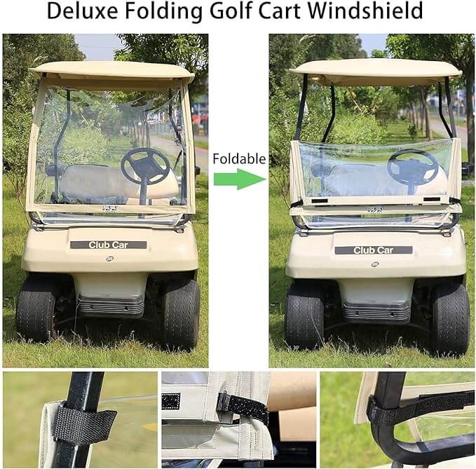 Foldable Club Car DS Golf Cart Windshield
