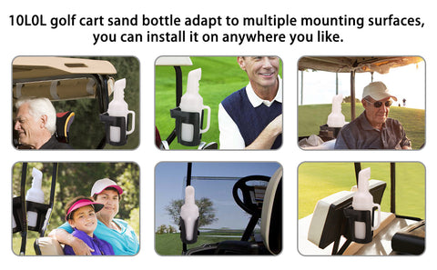 Golf Cart Sand Bottle with Handle and Stand