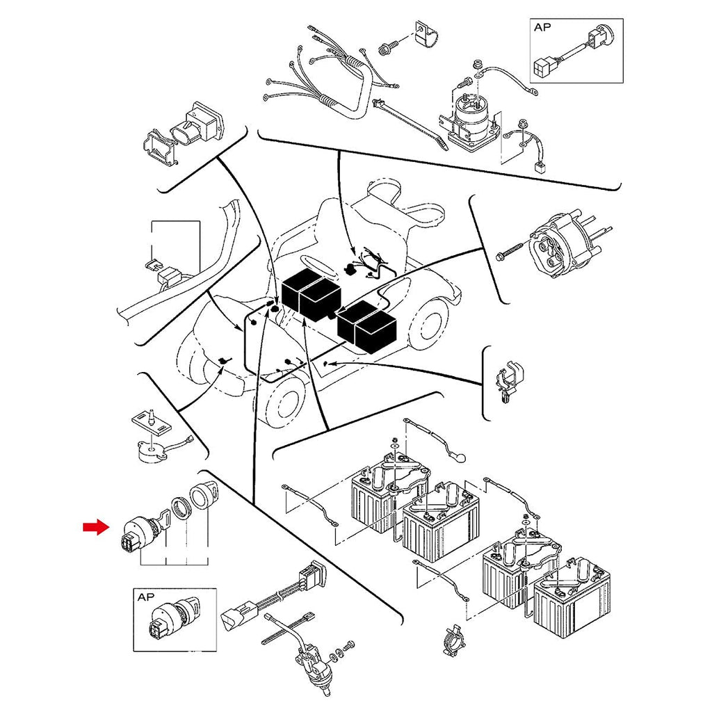 10L0L Golf Cart Ignition Key Switch