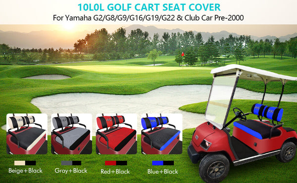 10L0L Golf Cart Seat Covers for Yamaha G2 G8 G9 G16 G19 G22 &amp; Club Car DS Pre-2000, E-Z-GO Marathon