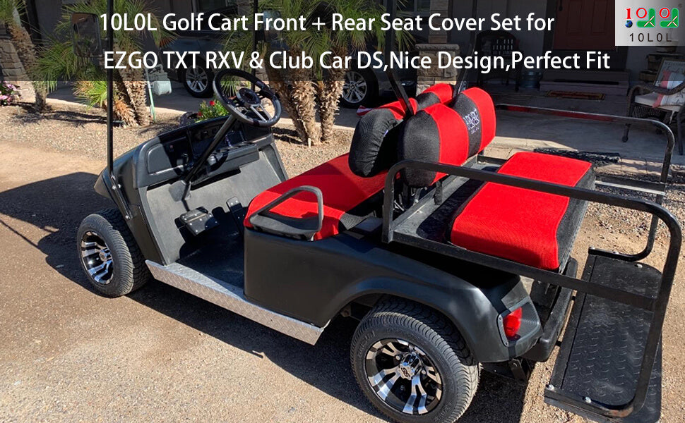 Golf cart front and rear seat covers