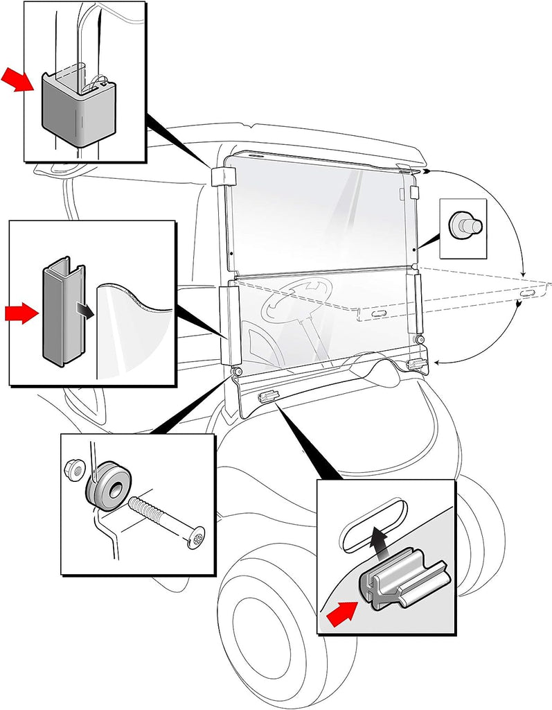 Golf Cart Windshield Mounting Kit