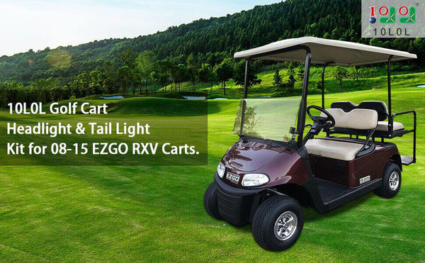 10LOL Golf CartHeadlight & Tail LightKit for 08-15 EZGO RXV Carts
