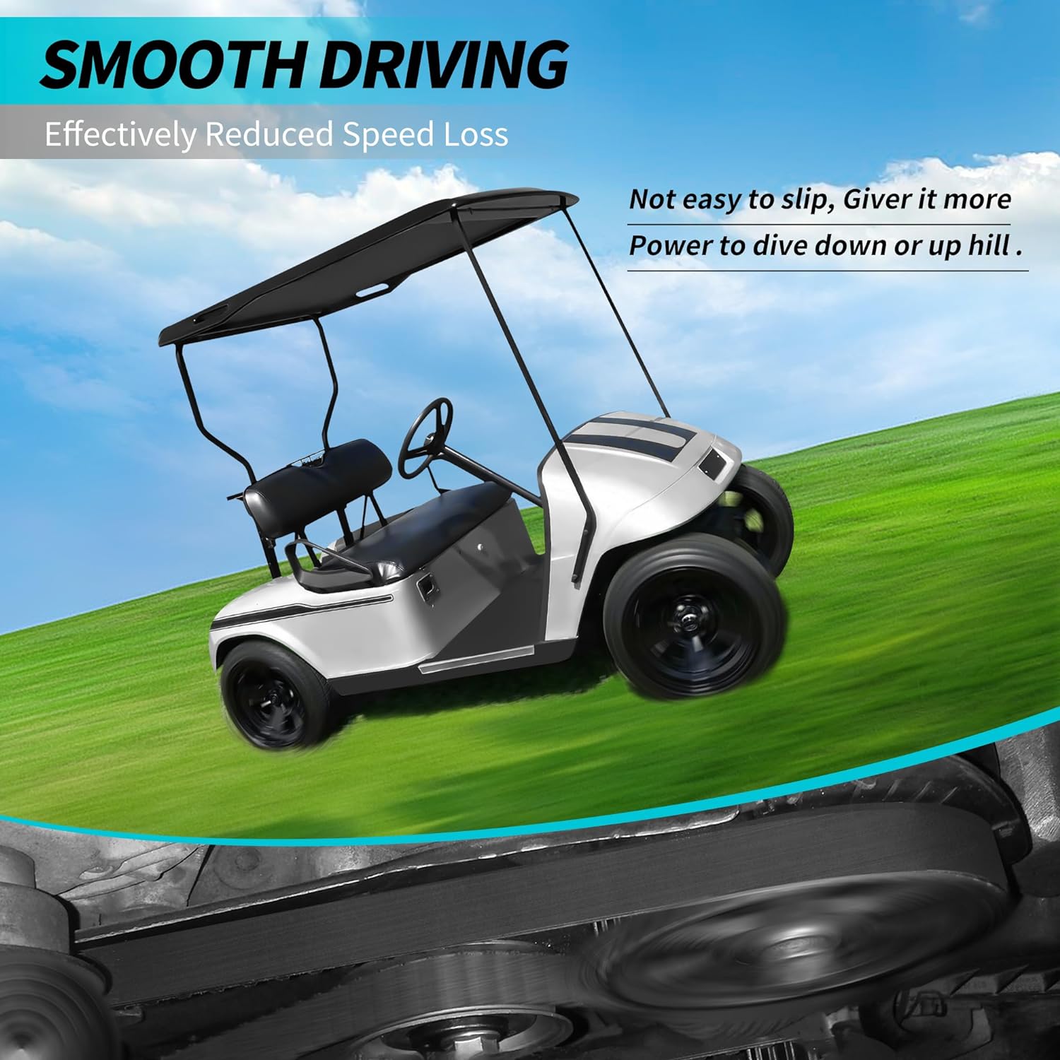 Golf Cart Clutch Drive Belt & Starter Generator Belt fits EZGO TXT RXV 2010-UP