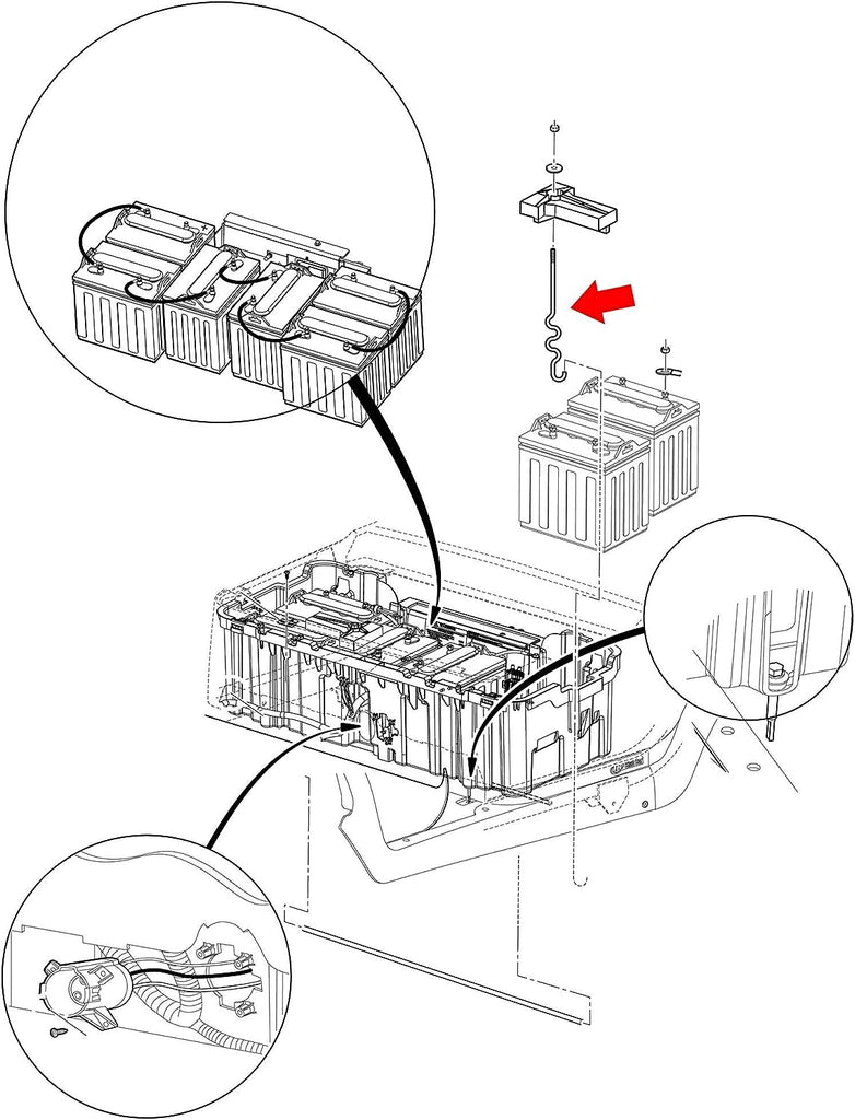 10L0L Golf Cart Battery Hold Down Rod