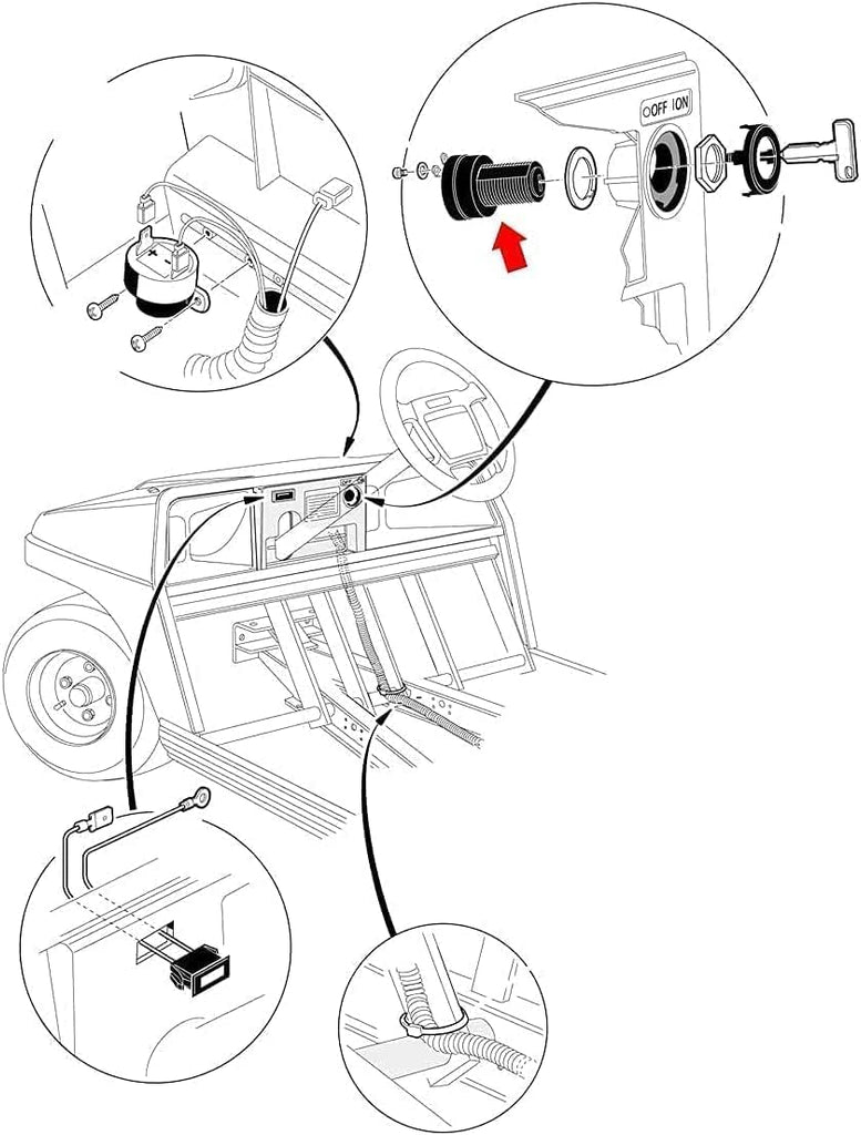 10L0L Golf Cart Starter Ignition Key Switch
