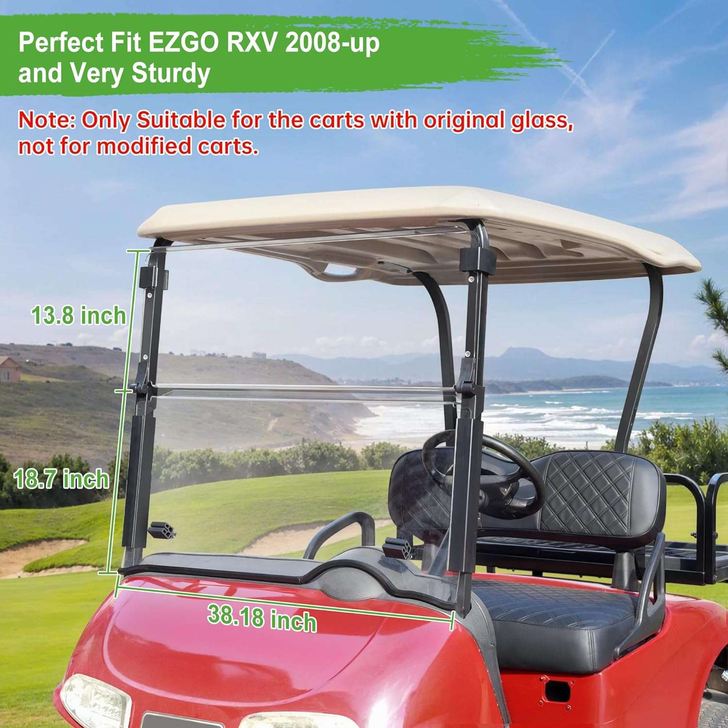 Golf cart windshield explosion-proof tec