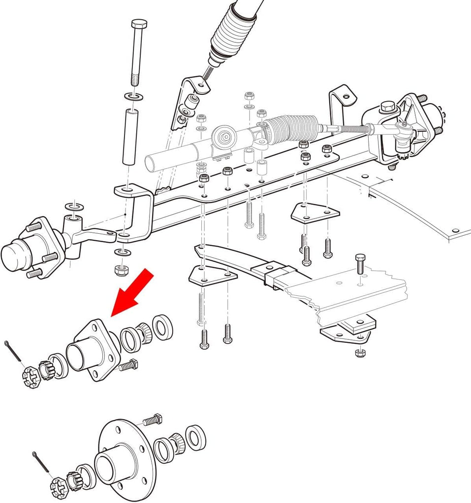 10L0L GOLF CART Wheel Hub Assembly