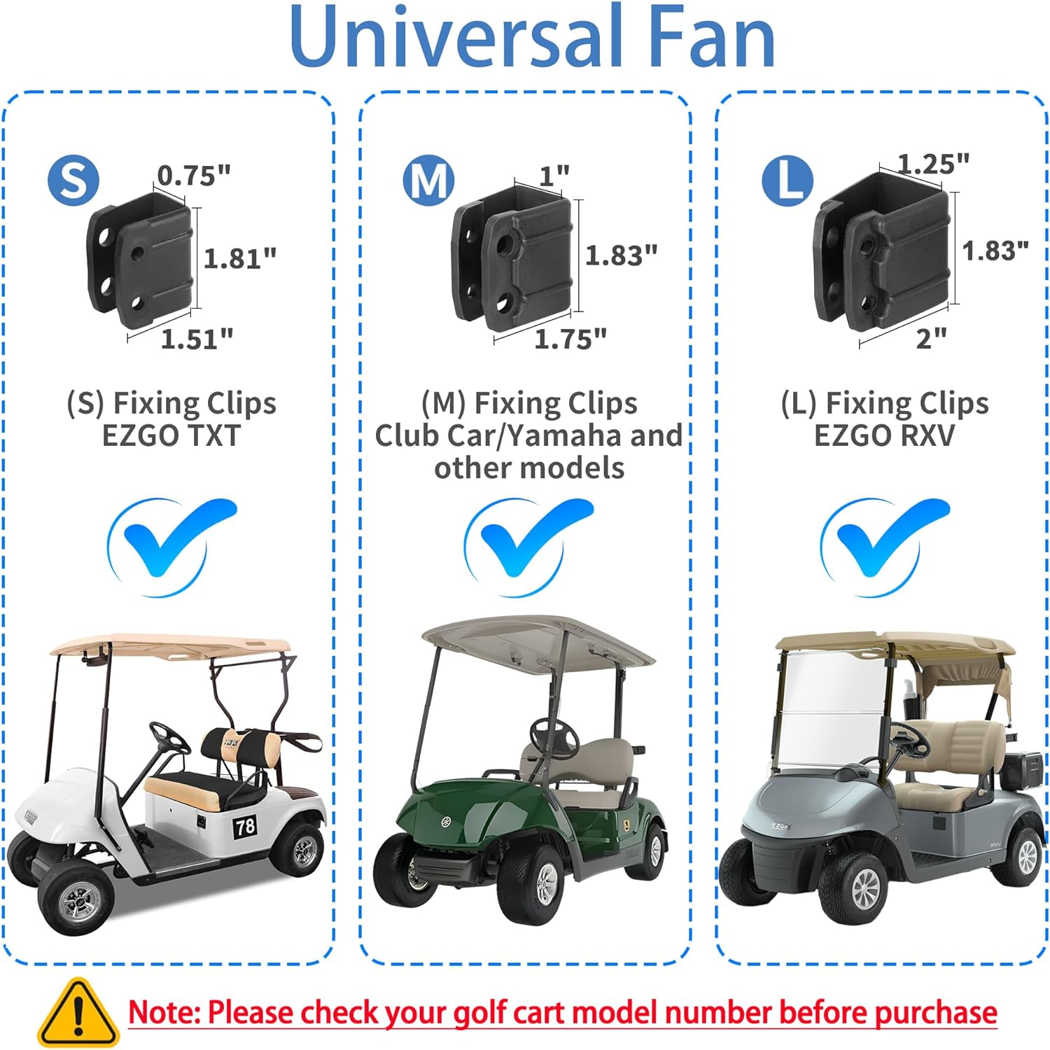 10L0L Golf Cart Fan Portable Fans