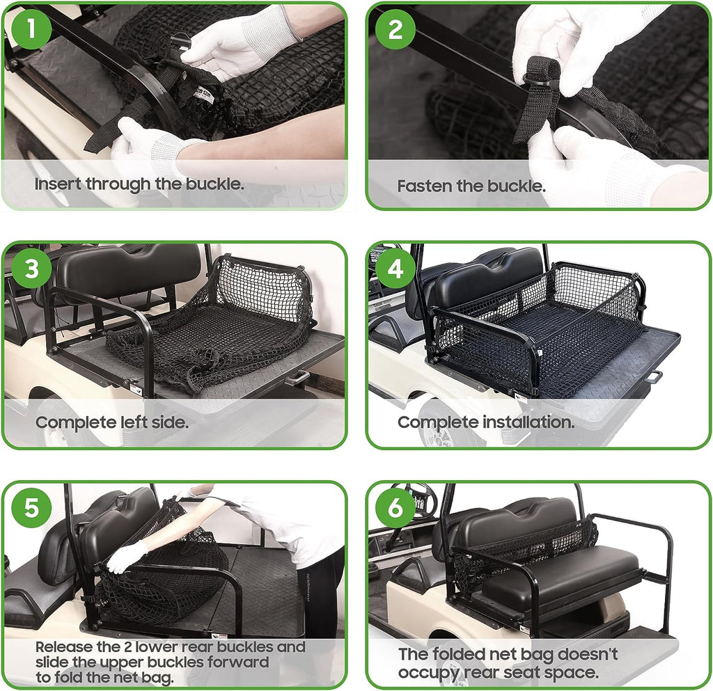 10L0L Golf Cart Cargo Net installation