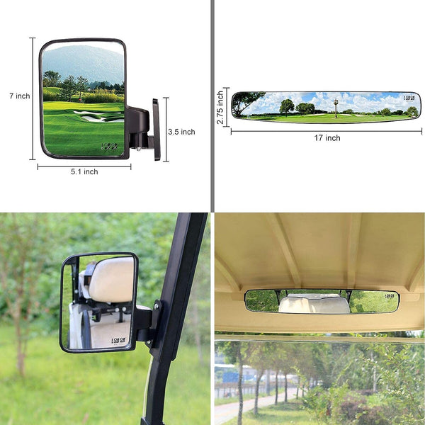 Golf cart side and rear view mirror dimensions