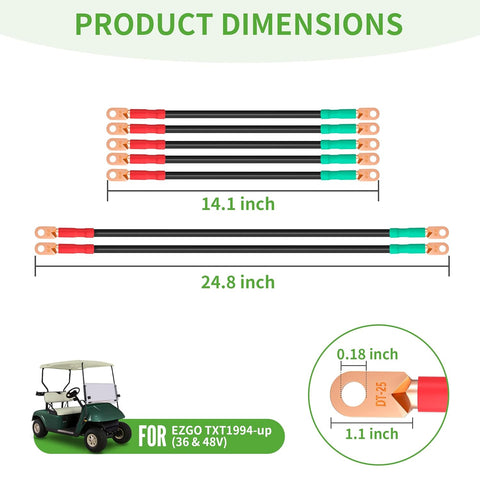 Golf Cart Battery Cable Kit Sizes