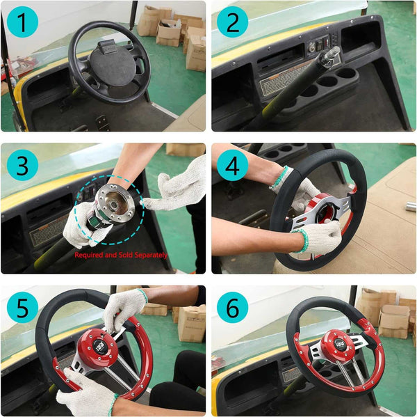 golf cart steering wheel Installation