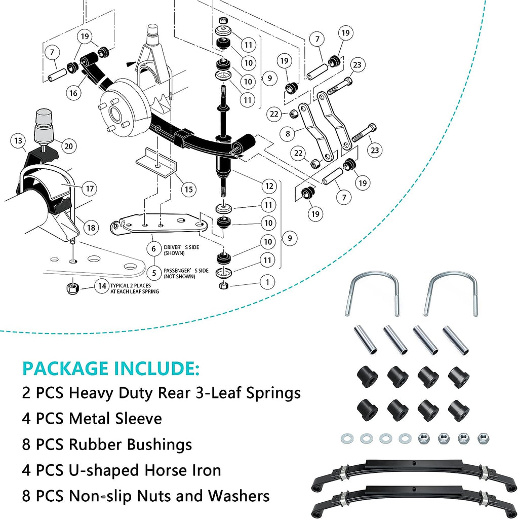 Golf Cart Rear Leaf Springs