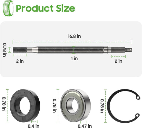 golf cart rear axle dimensions