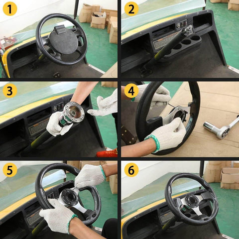 Golf cart steering wheel installation steps