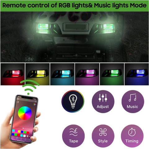 Mobile phone program controls golf cart lights