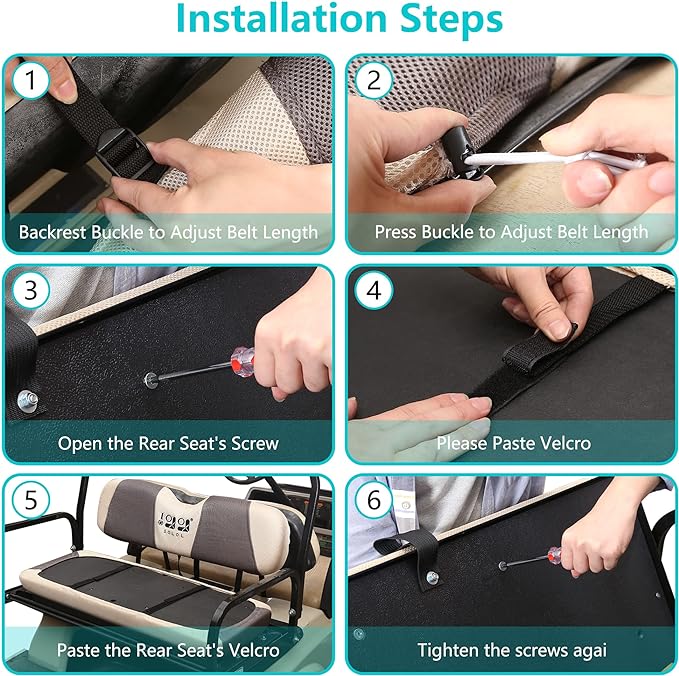 Golf cart rear seat cover installation steps