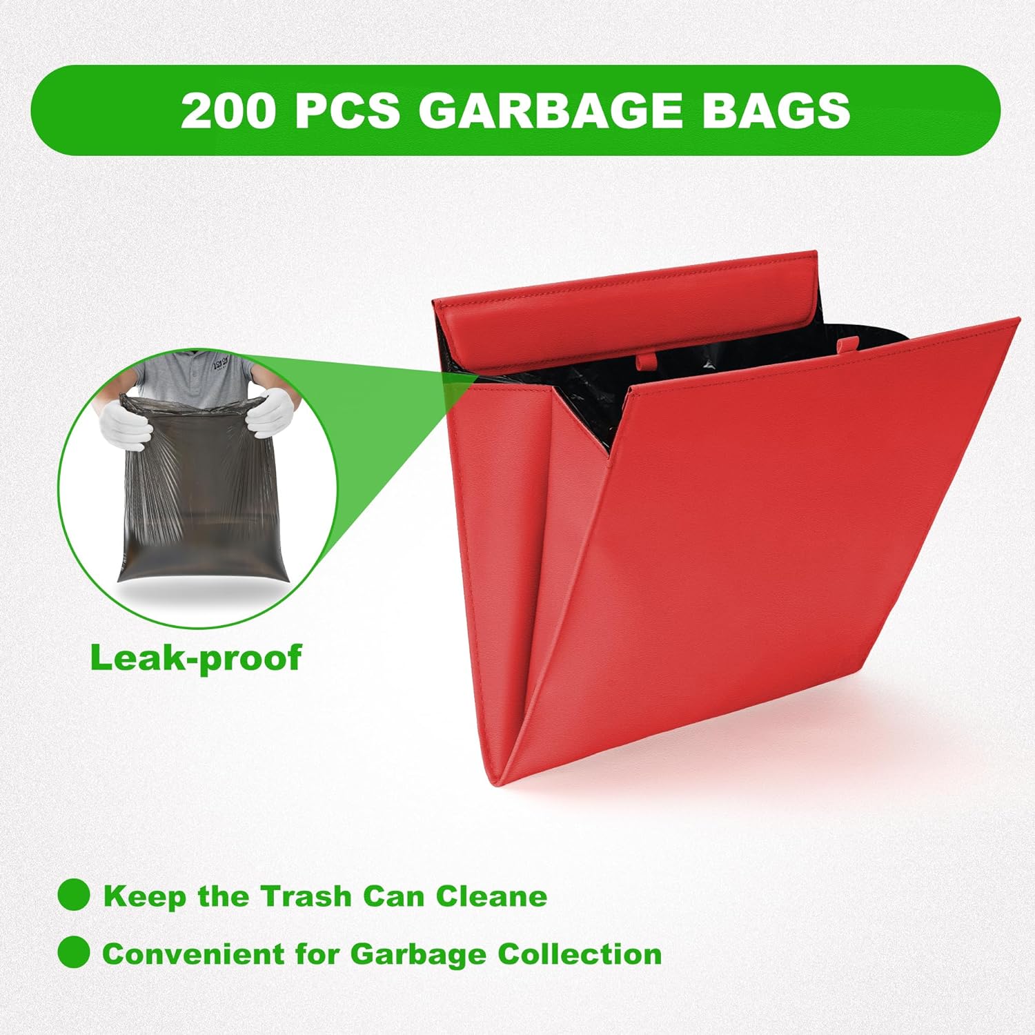 10L0L Golf Cart Trash Can Waterproof Portable Garbage Bag