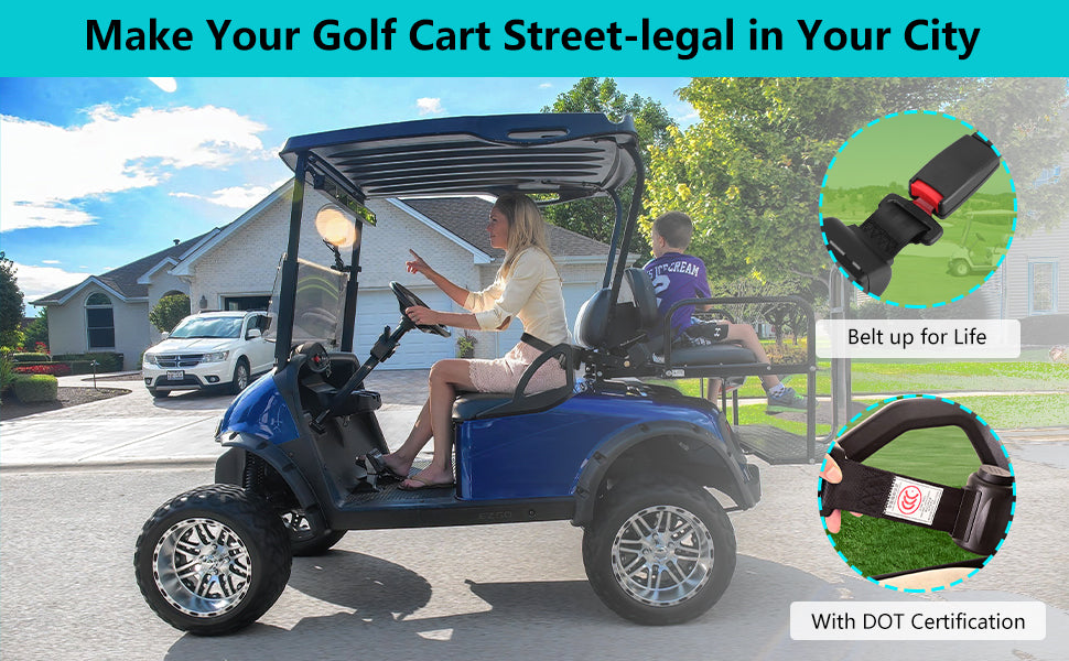 Club Car, EZGO, Yamaha Golf Cart Seat Belts