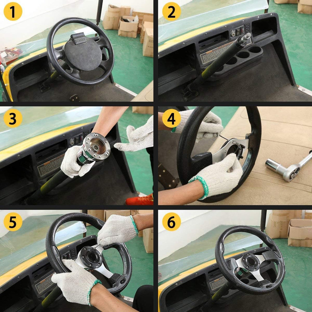 10L0L GOLF CART STEERING WHEEL INSTALLATION