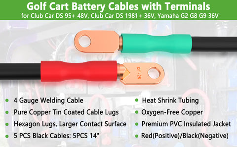 Golf Cart Battery Cable Set for Club Car DS