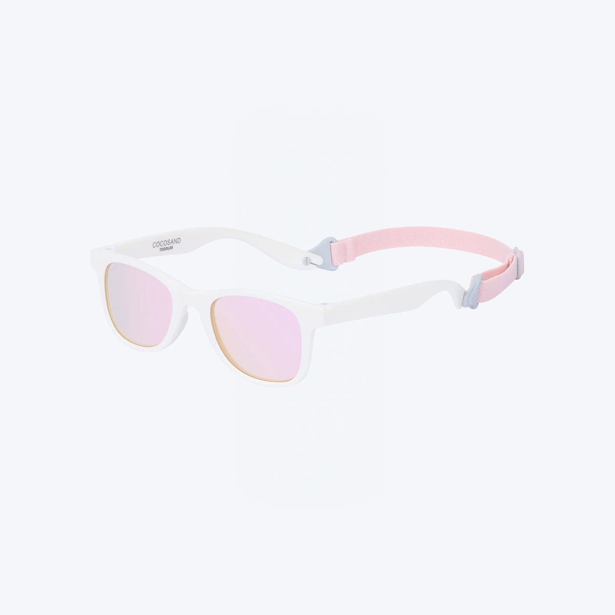 White and pink baby sunglasses by Cocosand.