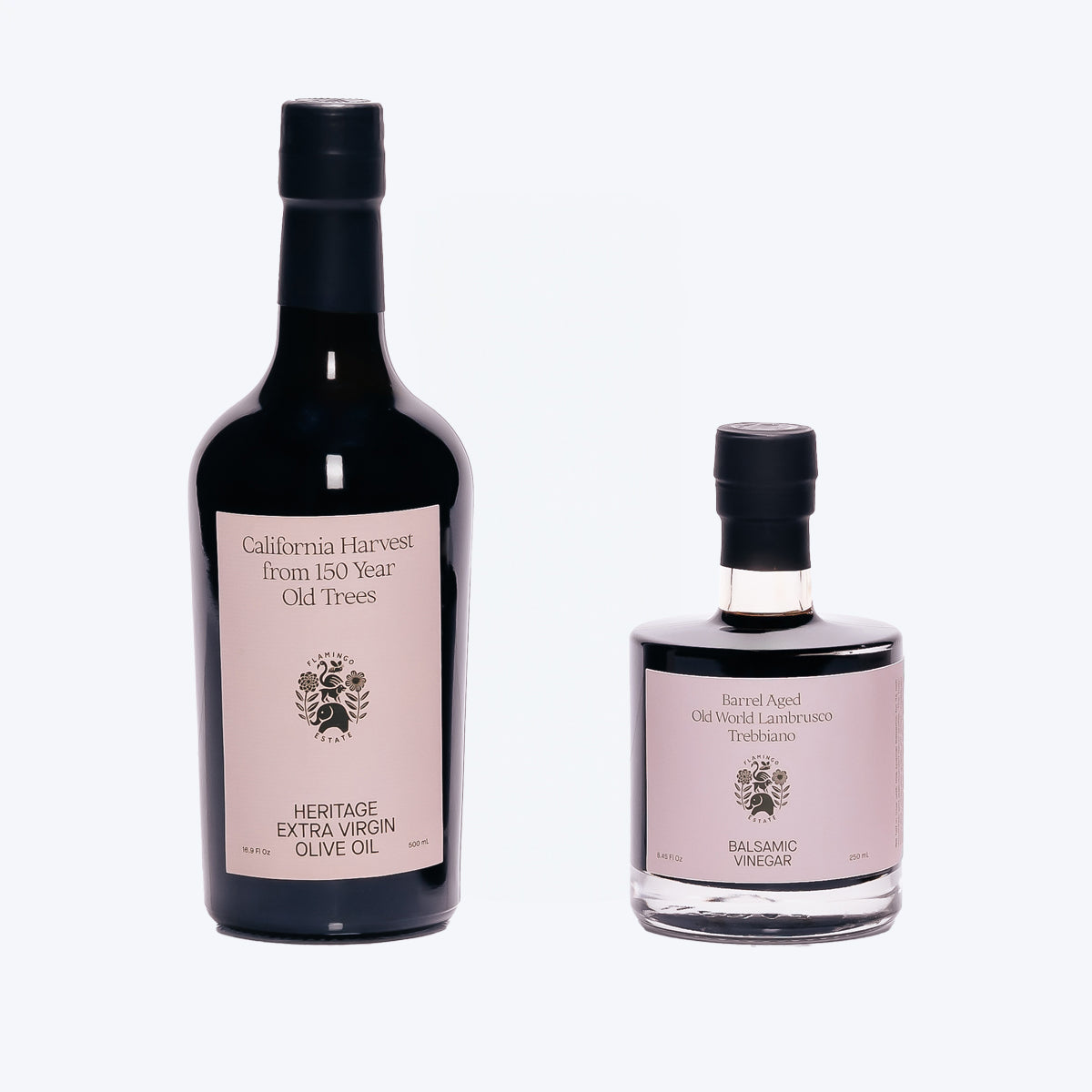 Olive oil and balsamic vinegar set from Flamingo Estate