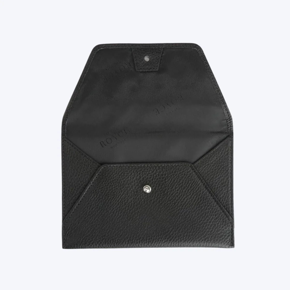 Royce passport and travel envelope in black leather