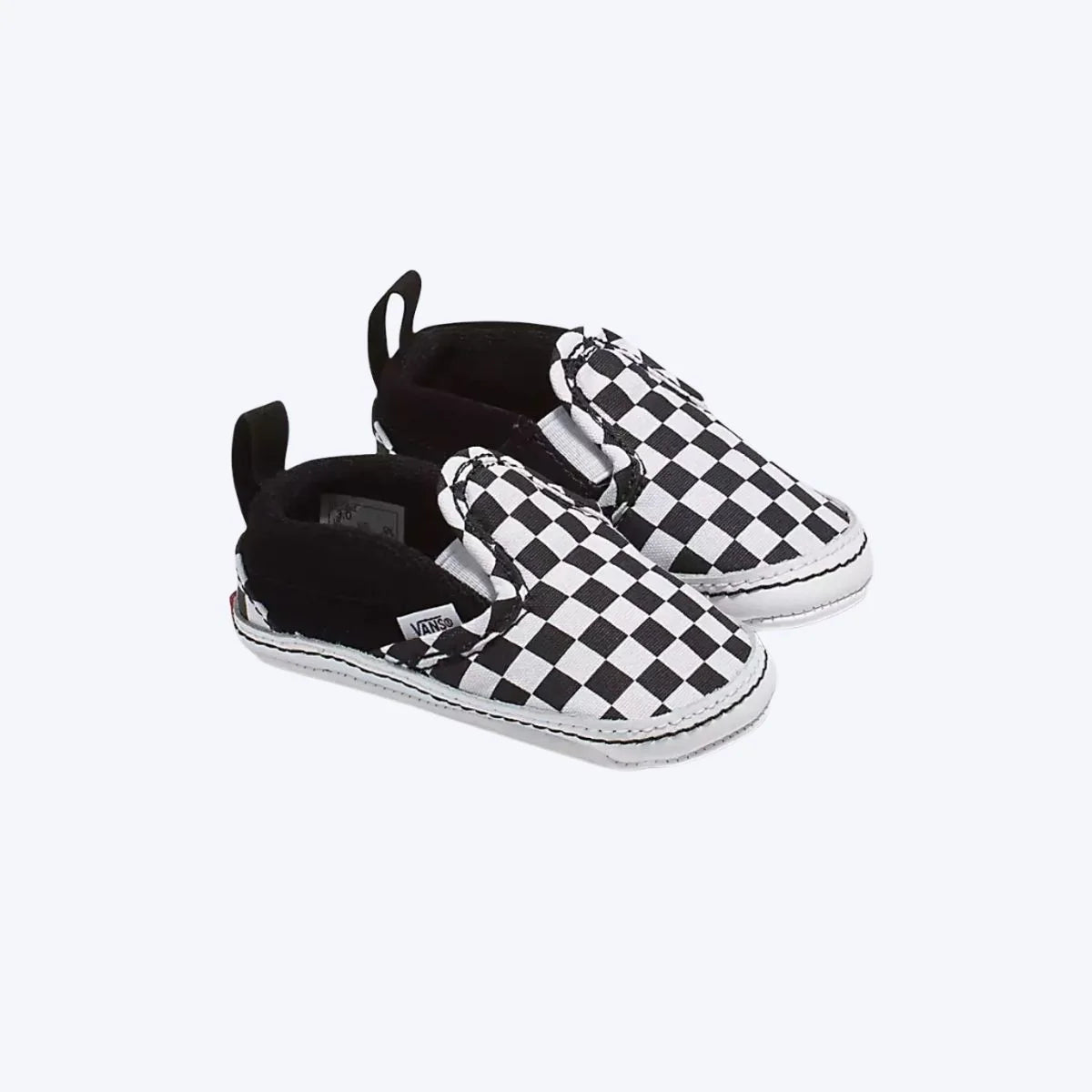 Vans baby shoes in classic black and white checker pattern