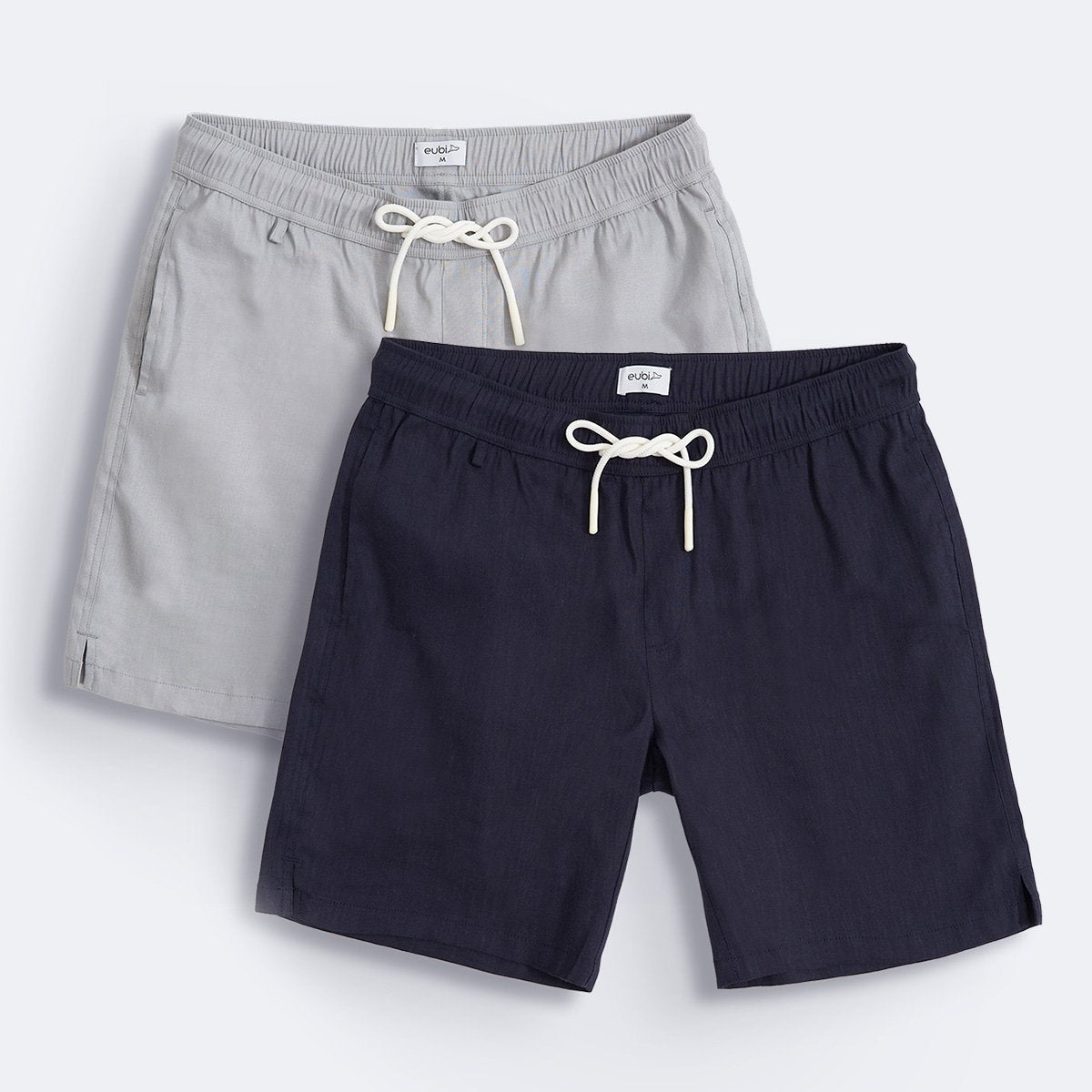 Linen-blend Shorts - Navy blue - Ladies