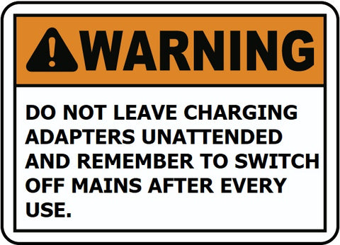 charger usage warning notice | marketzone christchurch