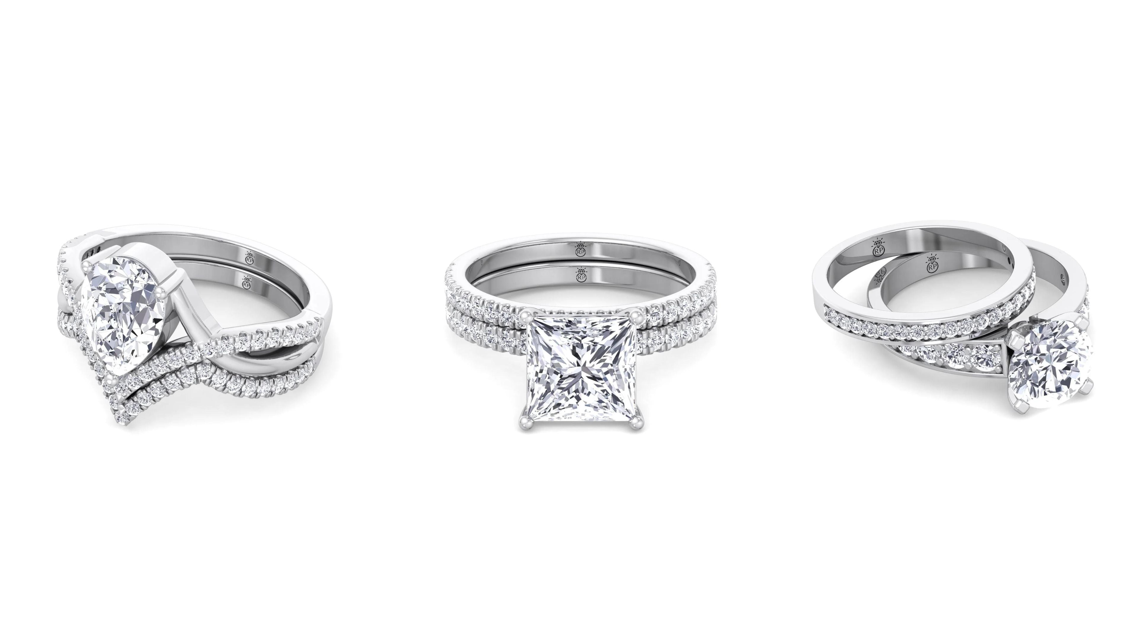 Moissanite wedding bands