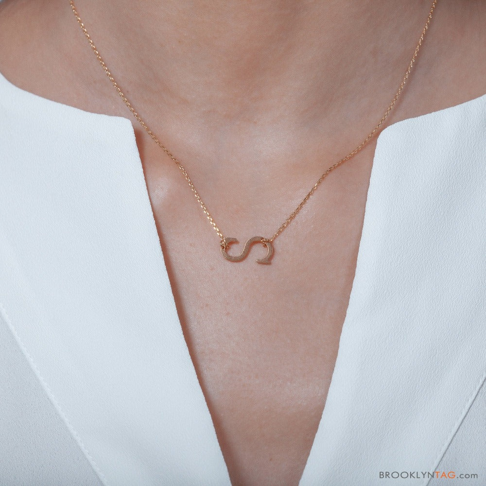 Monogram Charm Necklace Initial Letter Necklace Personalized 