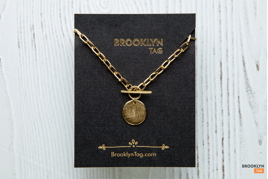 Gold Heart Necklace with Crystals – Brooklyn Tag