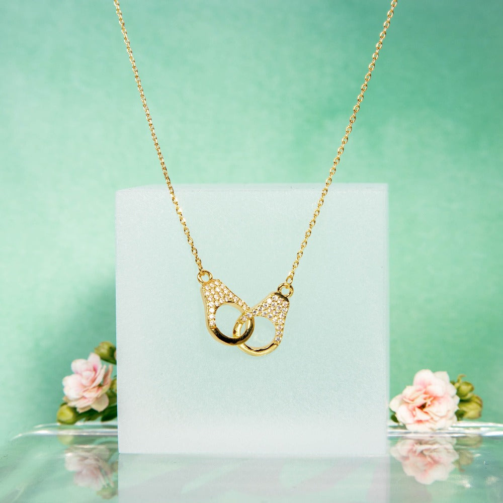 Paved Mini Lock Necklace