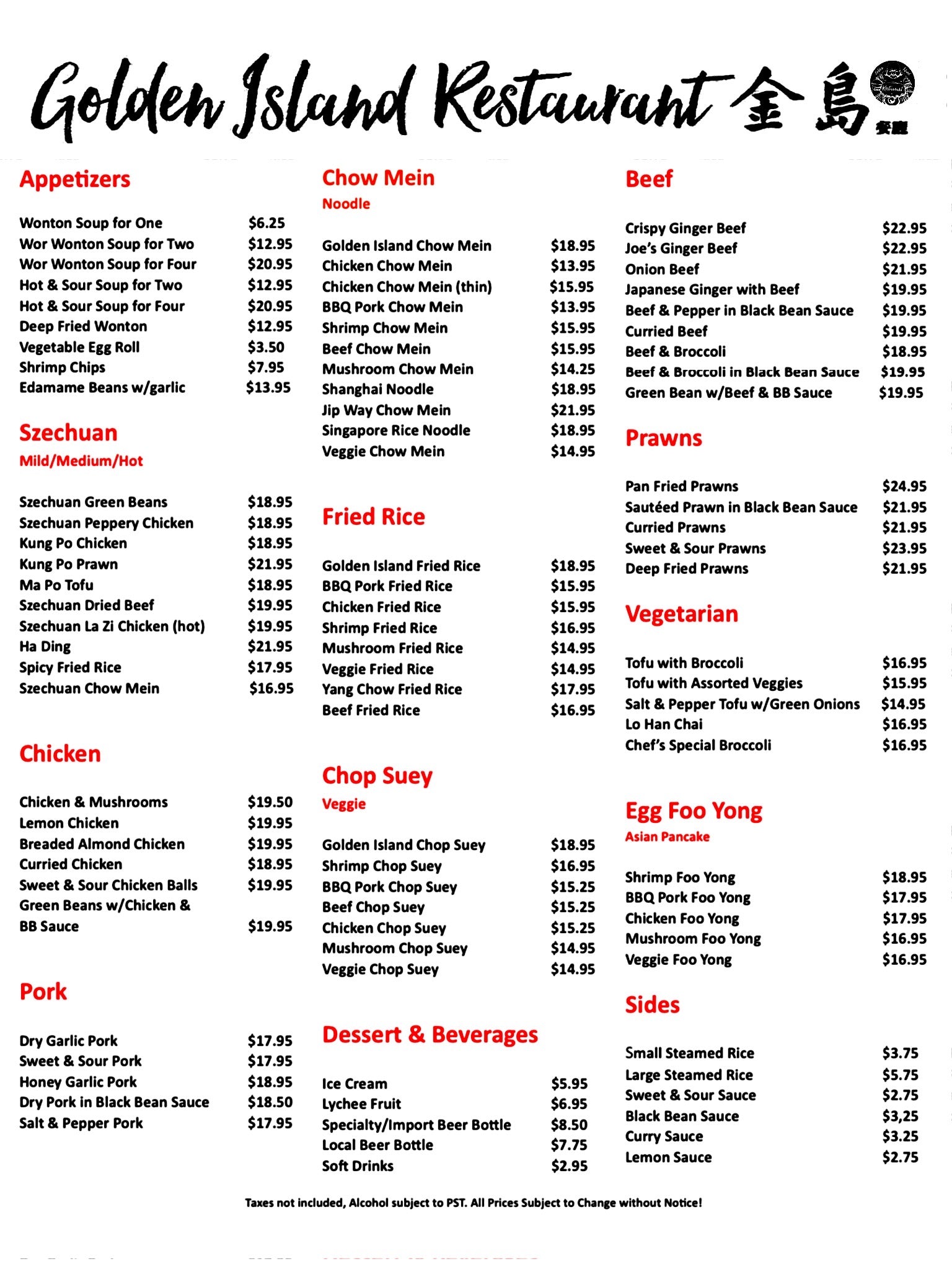 Menu – Golden Island Restaurant