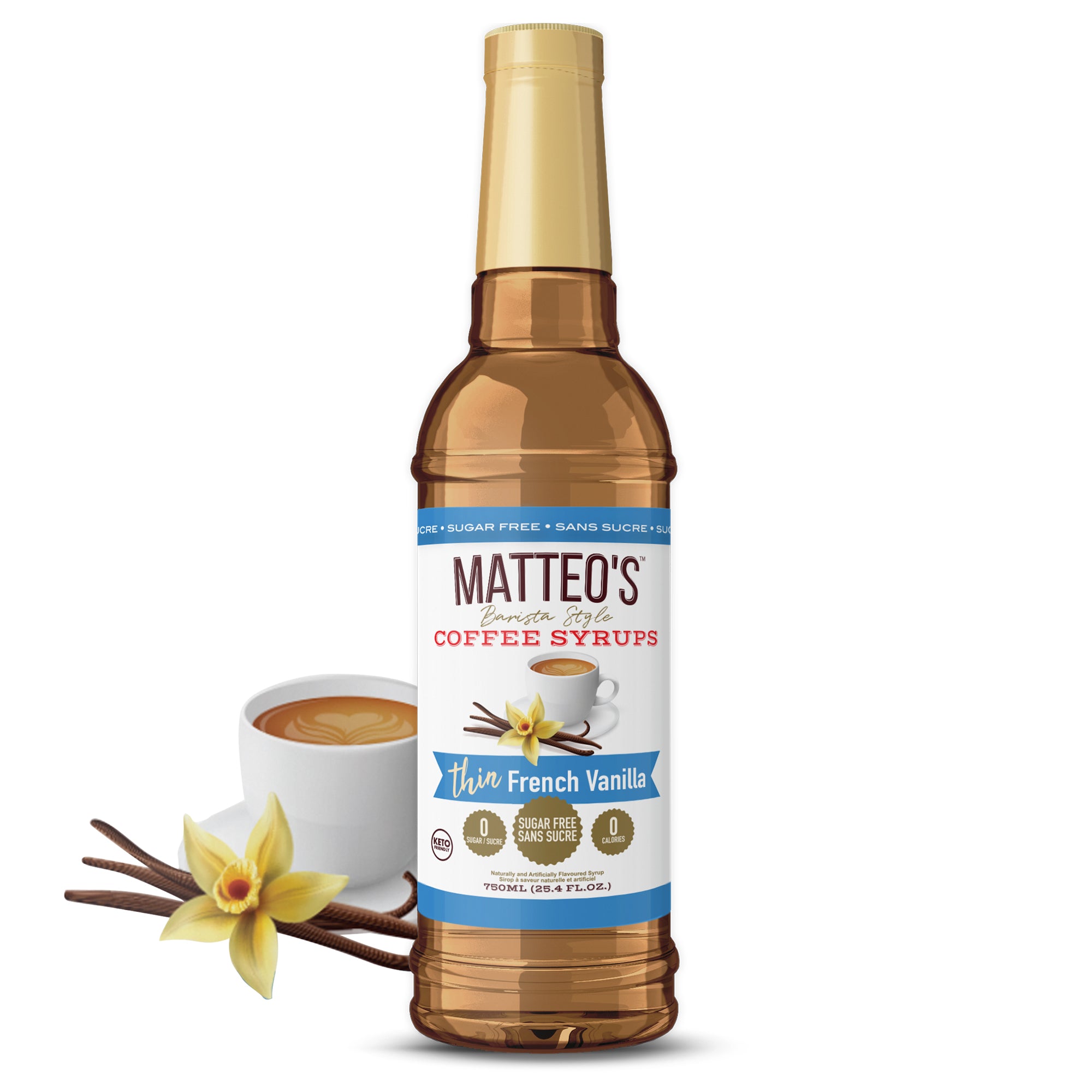 Matteo's Sans Sucre Arôme Coffee Noisette Syrup, Délicieux Coffee Syrup, 0  Calories, 0 Sirops Coffee Sucre, Compatible Céto