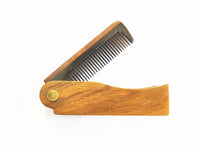 Customize Logo-HIGH QUALITY Sandalwood Comb Folding Pocket Size Comb Beard Care comb hair brush beard brush