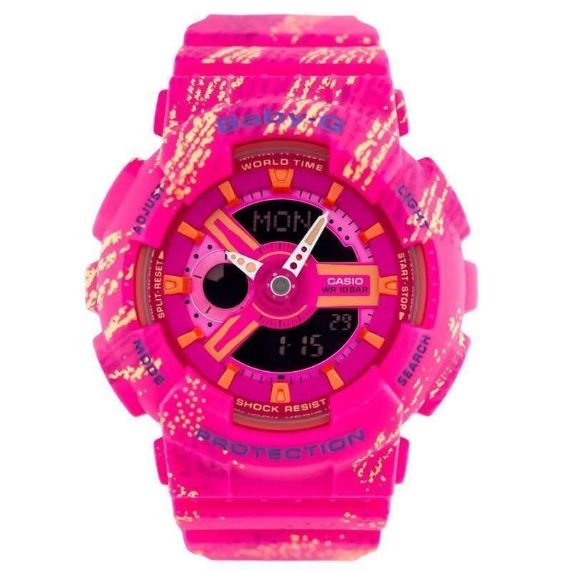 Casio Baby-G BA110 Series Standard Anadigi Peach Matte Orange x