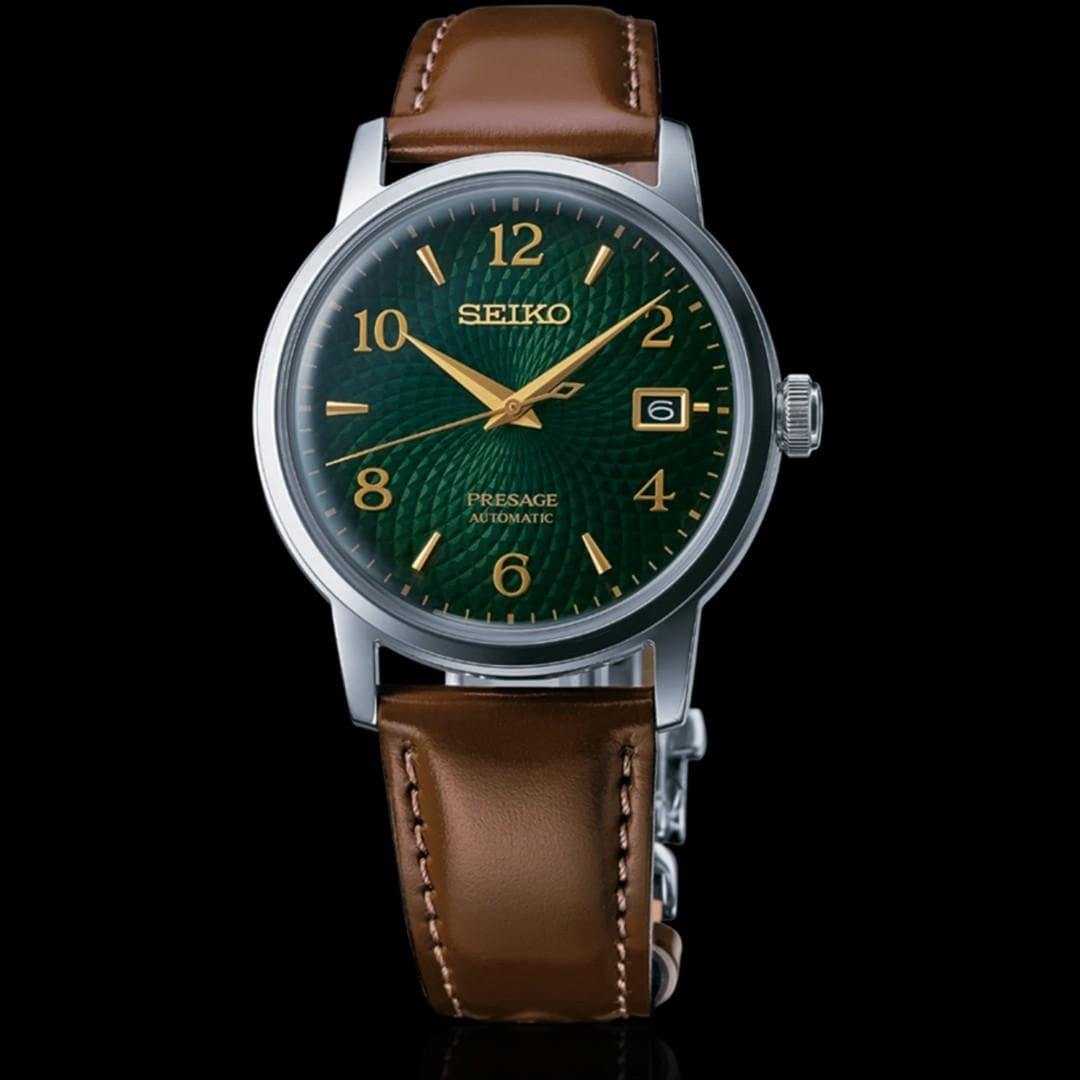 Seiko Presage Cocktail Time Mojito Green Men's Leather Strap Watch SRP –  Prestige