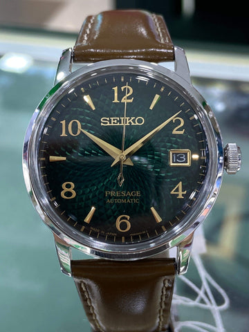 Seiko Presage Cocktail Time Mojito Green Men's Leather Strap Watch SRP –  Prestige