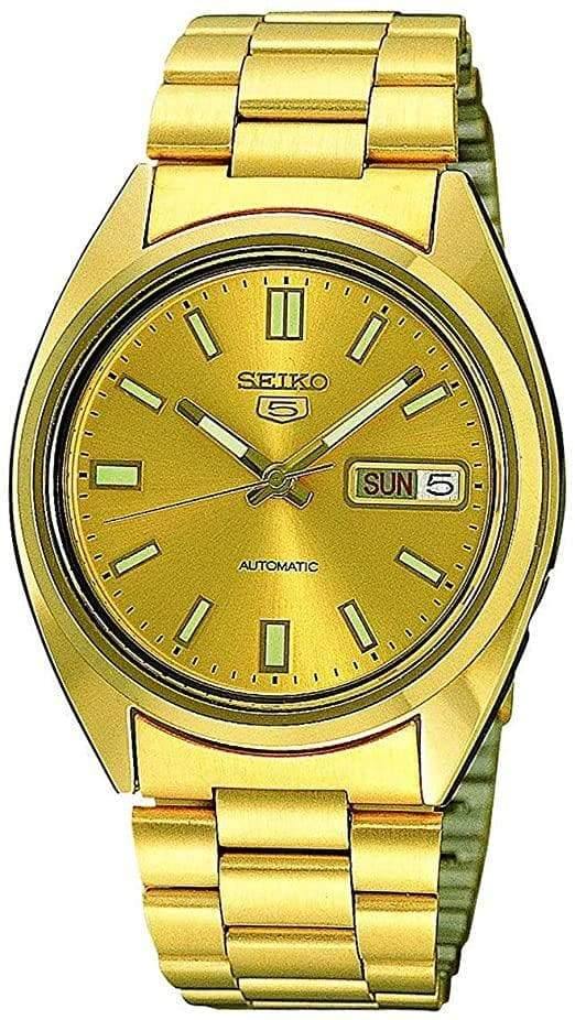 Seiko 5 Classic Men's Size Gold Dial & Plated Stainless Steel Strap Wa –  Prestige