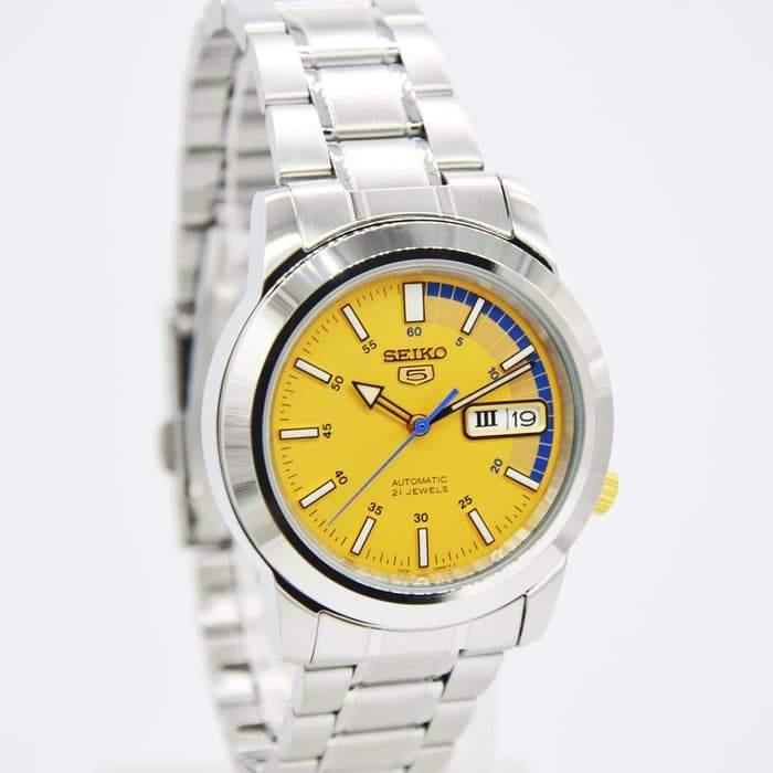 Seiko 5 Classic Men's Size Yellow Dial Stainless Steel Strap Watch SNK –  Prestige