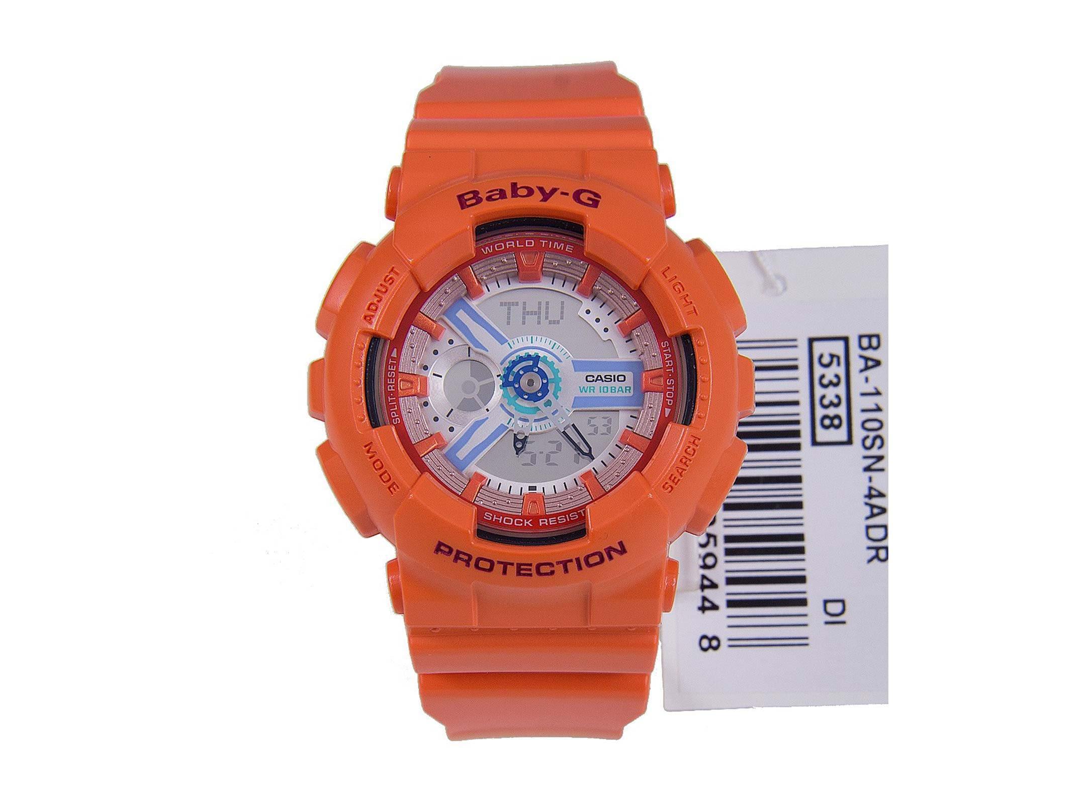 Casio Baby-G BA110 Series Standard Analog-Digital Orange Watch BA110SN ...