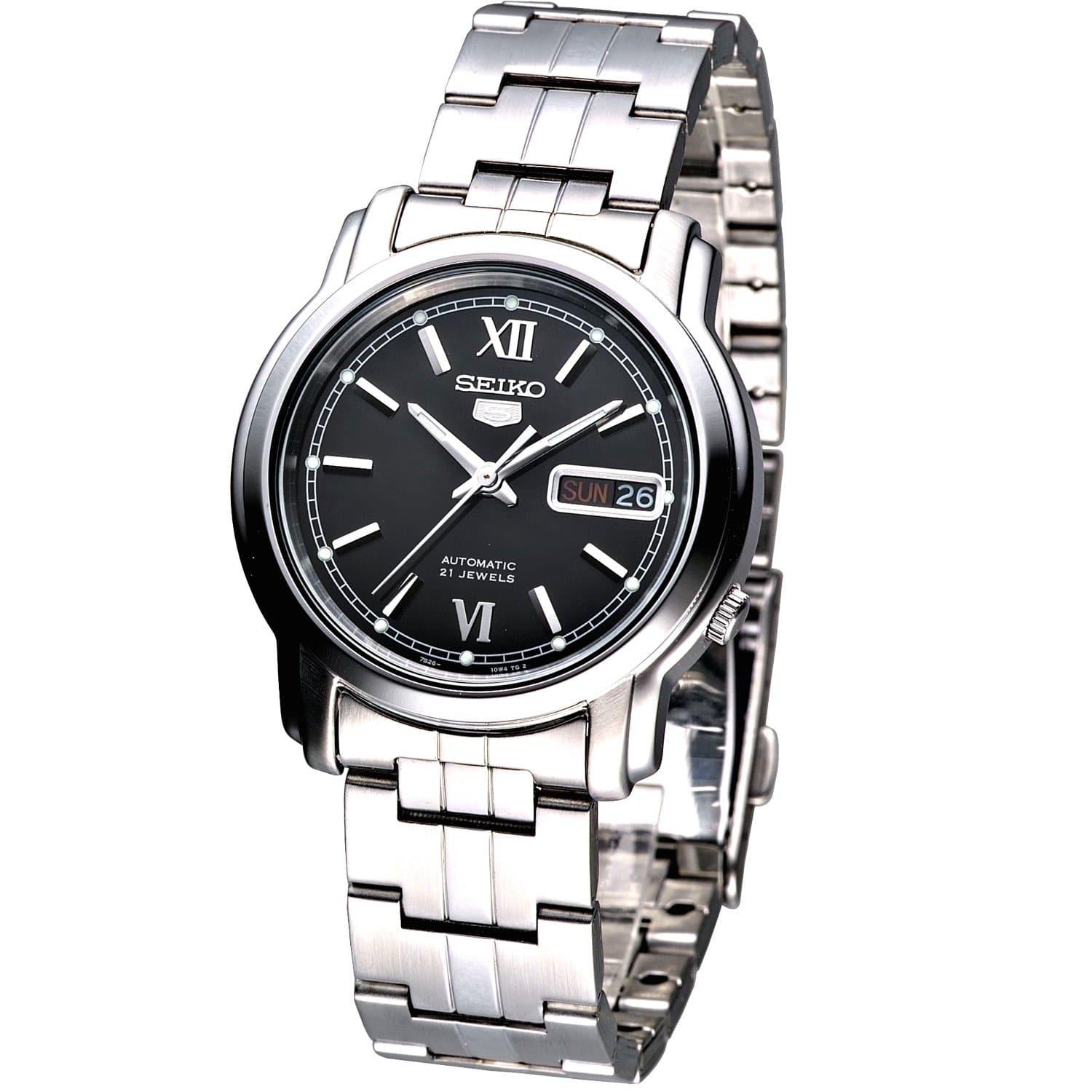 Seiko 5 Classic Men's Size Black Dial Stainless Steel Strap Watch SNKK –  Prestige