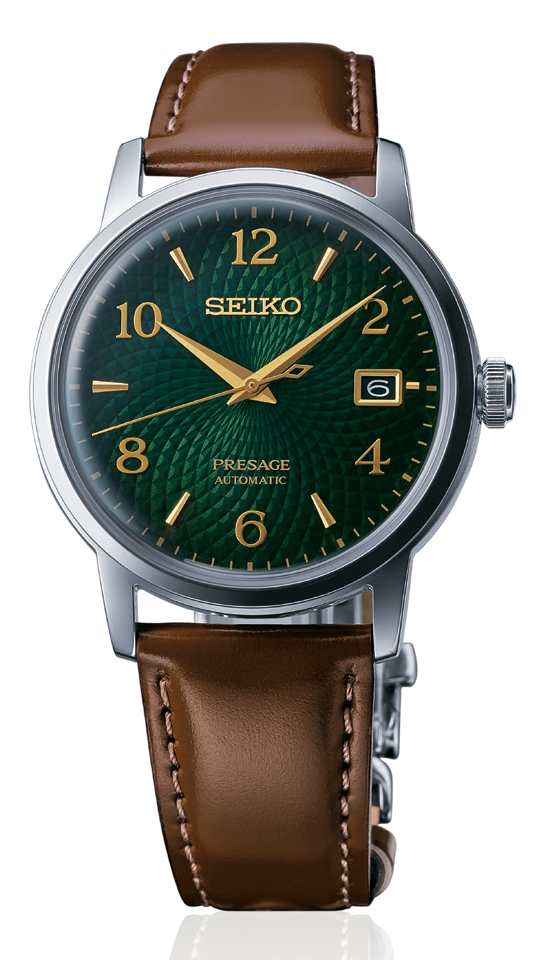 Seiko Presage Cocktail Time Mojito Green Men's Leather Strap Watch SRP –  Prestige