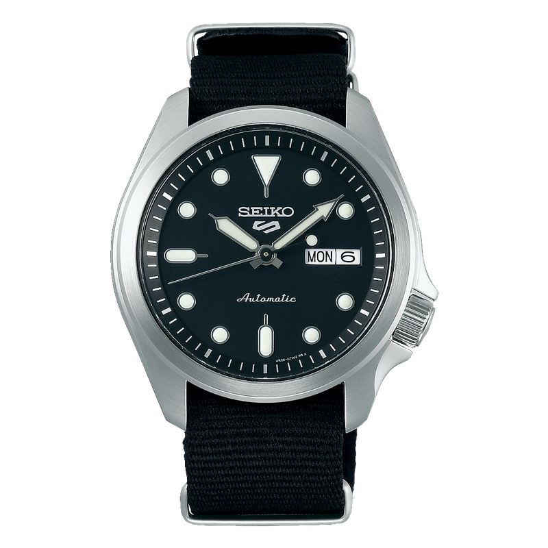 Seiko 5 Sports 100M Automatic Men's Watch Black Nylon Strap SRPE67K1 –  Prestige