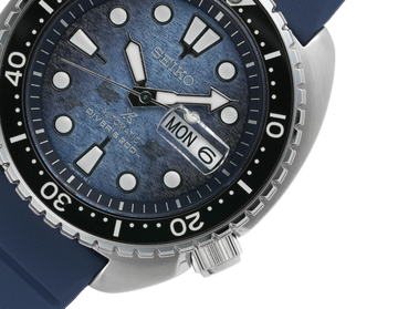 Seiko SE Save the Ocean Dark Manta Ray King Turtle Diver's Men's Rubbe –  Prestige